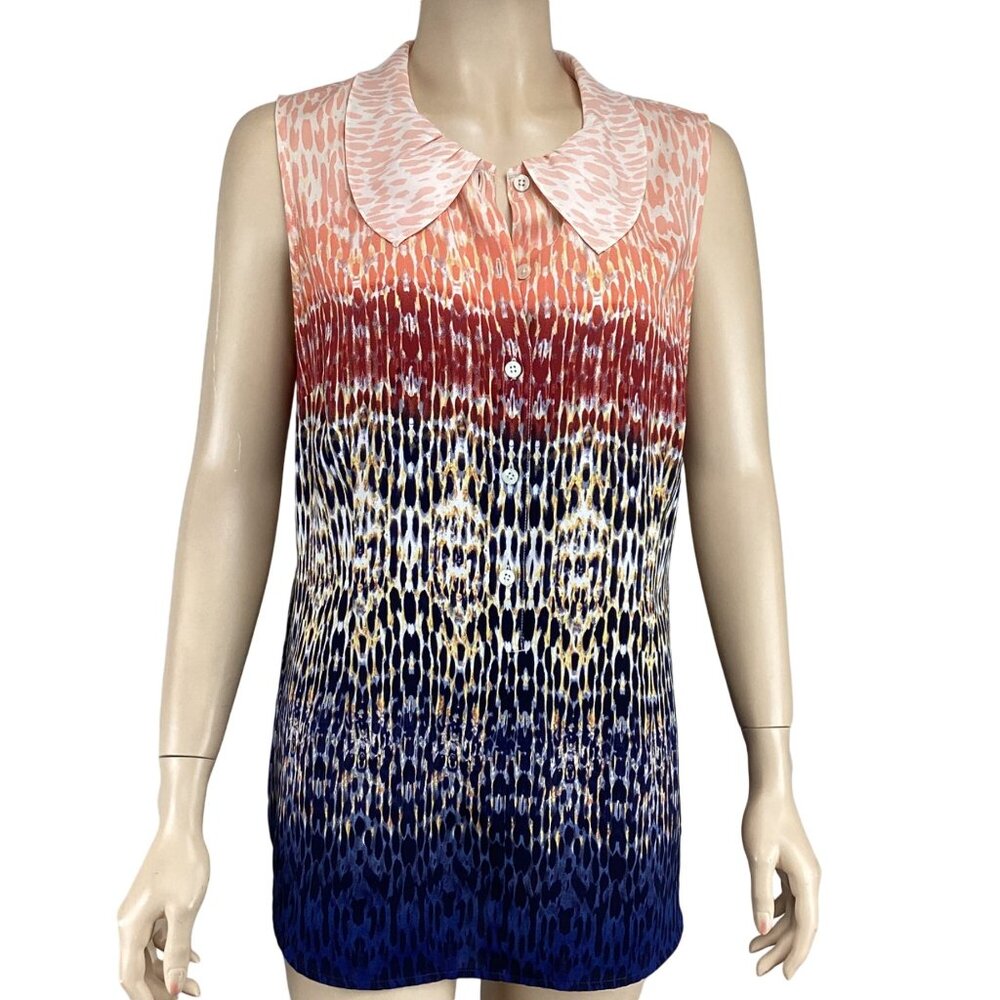 Cabi Love Top Size‎ Medium Sleeveless Blouse Peter Pan Collar